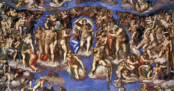 detail from The Last Judgment by Michelangelo (1541)